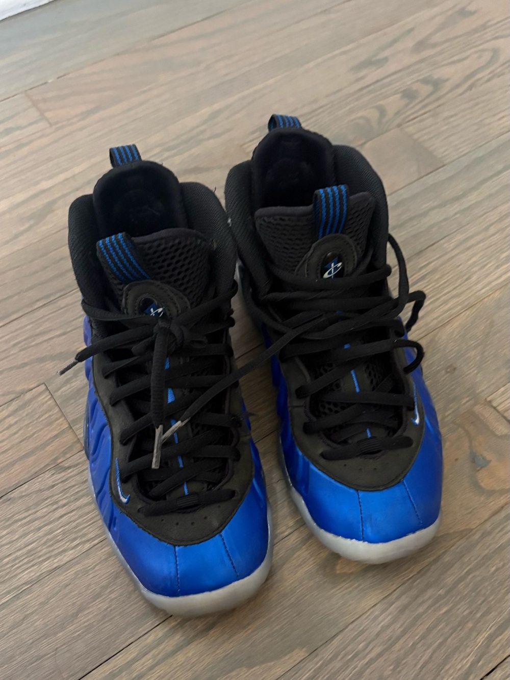 Nike Kids' Royal Blue and Black Foamposite Sneakers